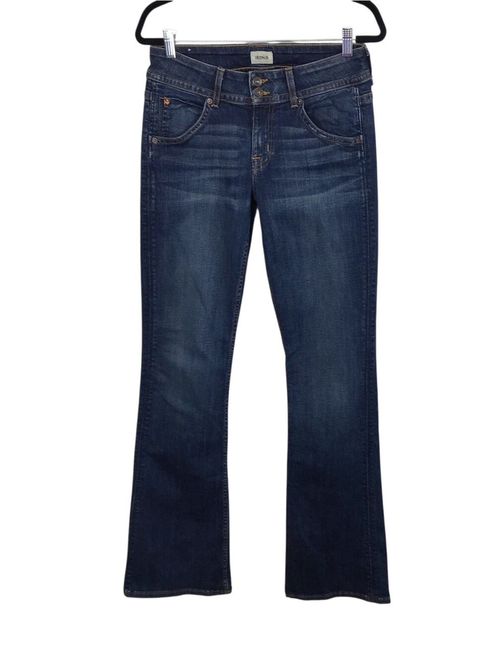 Hudson Dark Blue Bootcut Jeans Mid-Rise Bootcut Flare Flap Pockets